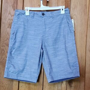 Flag & Anthem Flat Front Stretch Golf Bermuda Shorts, 32 X 10, Blue & White